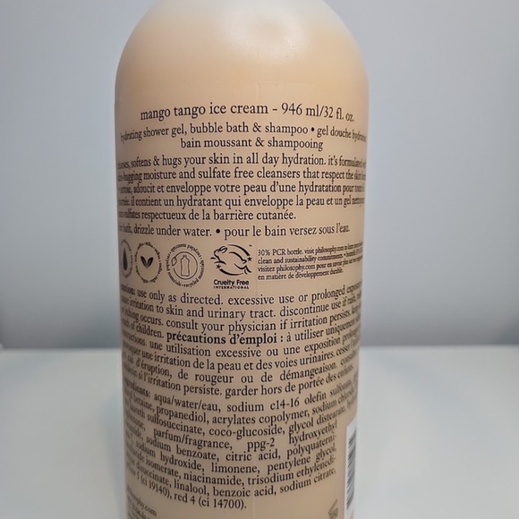 Philosophy Mango Tango Ice Cream 3 n 1 Shower Gel Bubble Bath Shampoo  32 Oz - Picture 2 of 2